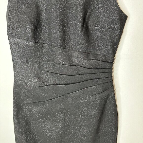 Diane Von Furstenberg Glennie Sheath Sleeveless Black Metallic Stretch Dress 4 - Picture 7 of 16